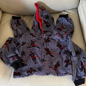 PJ Place Red and Gray Ninja Graphic Hoodie
